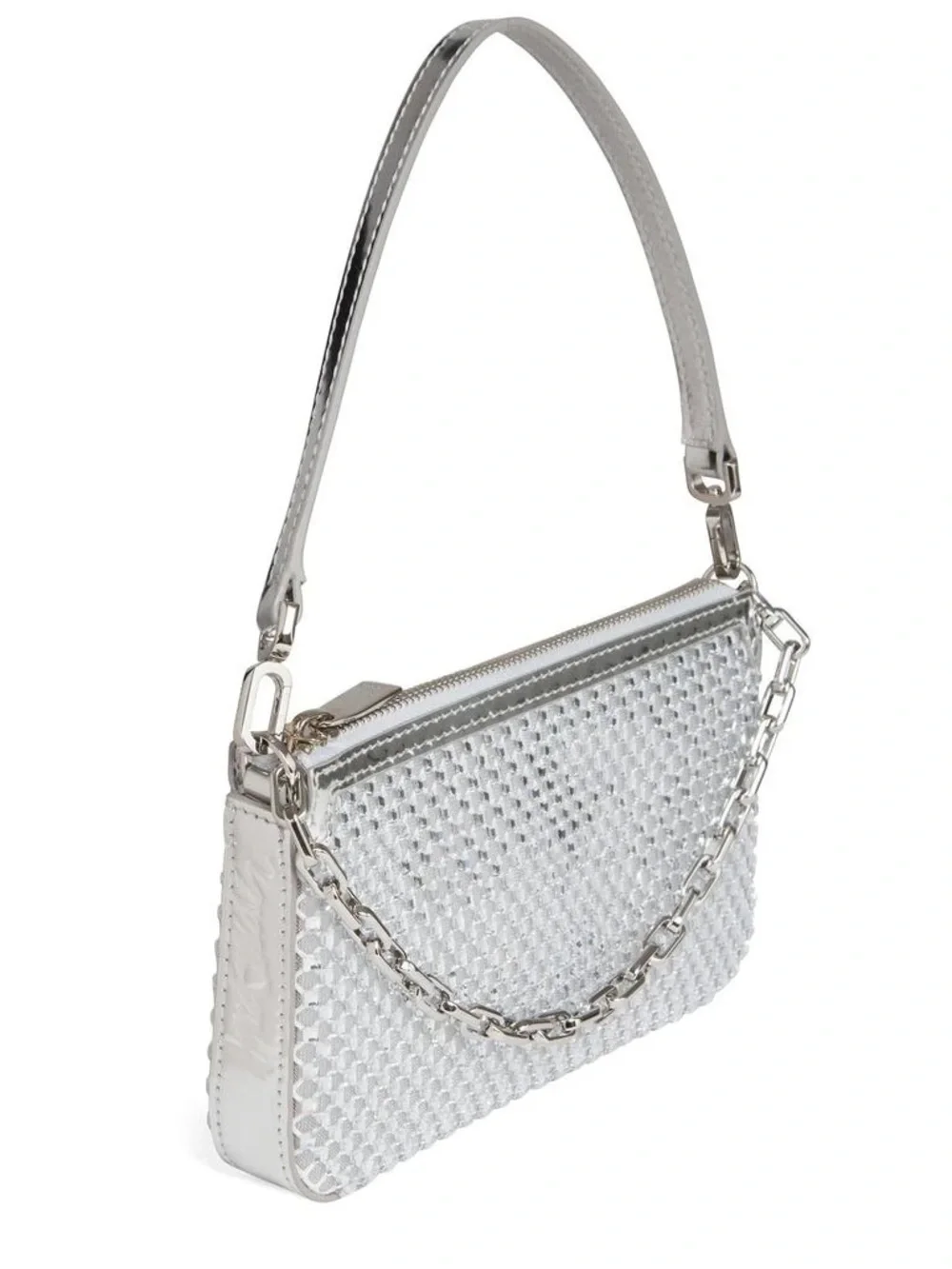 Christian Louboutin Silver Woven Shoulder Bag - Picture 2 of 3